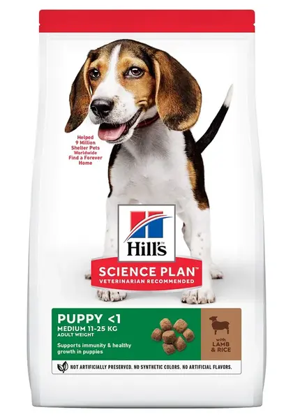 Hill's Science Plan Puppy Medium krmivo pre psov s jahňacím a ryžou 14 kg