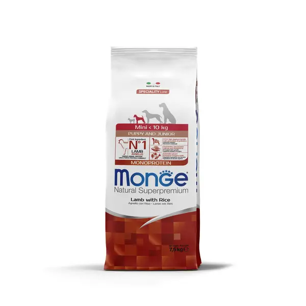 Monge Speciality Line Mini Puppy & Junior Monoprotein suché krmivo pro psy - jehněčí, rýže 7,5 kg