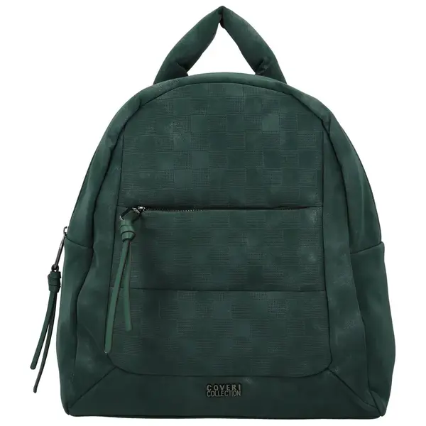 Trendy dámský koženkový batůžek Coveri Darie, tmavě zelený