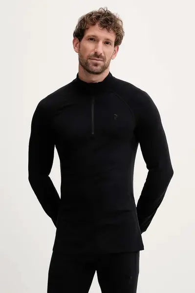 Funkční tričko s dlouhým rukávem s příměsí vlny Peak Performance Magic černá barva, G80934