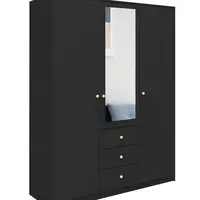 Šatní skříň Siena D3 Barva korpusu: Černá, Rozměry: 149 cm