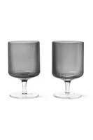 Sada sklenic na víno ferm LIVING Ripple 270 ml 2-pack černá barva