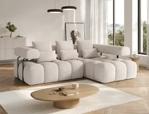 Sedací souprava Levvi Provedení: Pravá varianta, látka: Bazalt 18