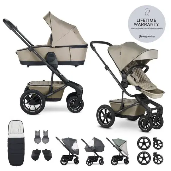 EASYWALKER Set XXL kočárek kombinovaný Harvey5 Air Premium Pearl Taupe s příslušenstvím
