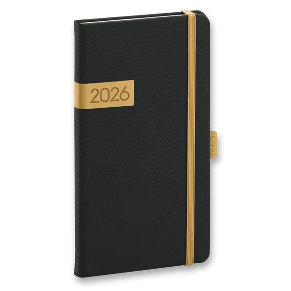 Kapesní diář Presco Twill 2026 - černý