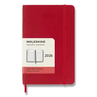 Diář Moleskine 2026 - měkké desky, S, denní, červený