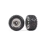 Traxxas kolo 3.8", pneu Sledgehammer, disk černě chromovaný s poklicí (2)