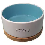 Miska Dog Fantasy keramická FOOD bílá/modrá s podtáckou 16x6,5cm, 850ml