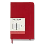 Diář Moleskine 2026 - tvrdé desky S, denní, červený