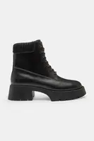 Kožené kotníkové boty Coach Leah Platform