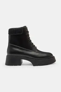 Kožené kotníkové boty Coach Leah Platform