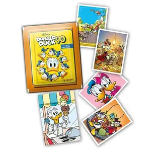 Panini Kačer Donald 90 Years Anniversary - 4 samolepky + 1 karta