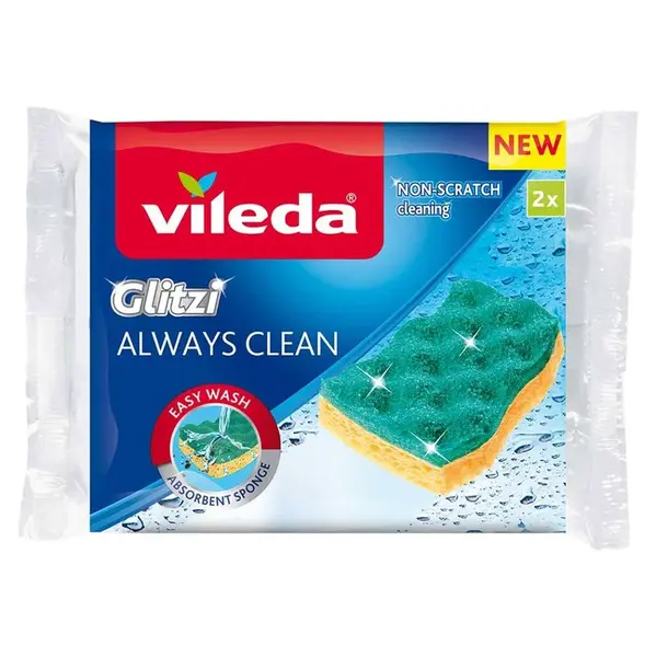 VILEDA Glitzi Always Clean viskózna hubka 2 ks