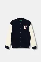 Dětská mikina United Colors of Benetton tmavomodrá barva, s aplikací, 32N4C505F