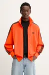 Mikina adidas Originals Firebird pánská, oranžová barva, s aplikací, JY1348