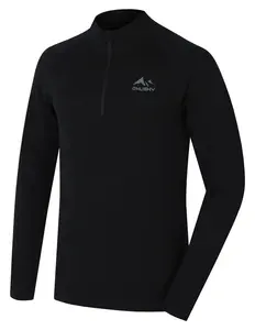 Husky Merow zip M S, black Merino termoprádlo triko
