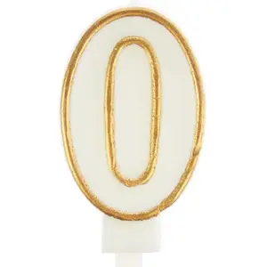 Svíčka číslo 0 zlatá 7.5cm