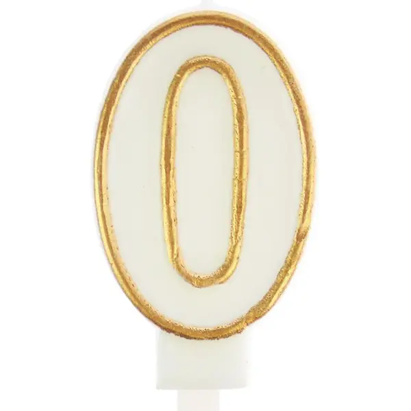 Svíčka číslo 0 zlatá 7.5cm