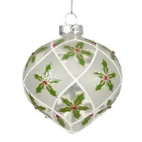 Ozdoba skleněná 8cm bílá/barva- mix