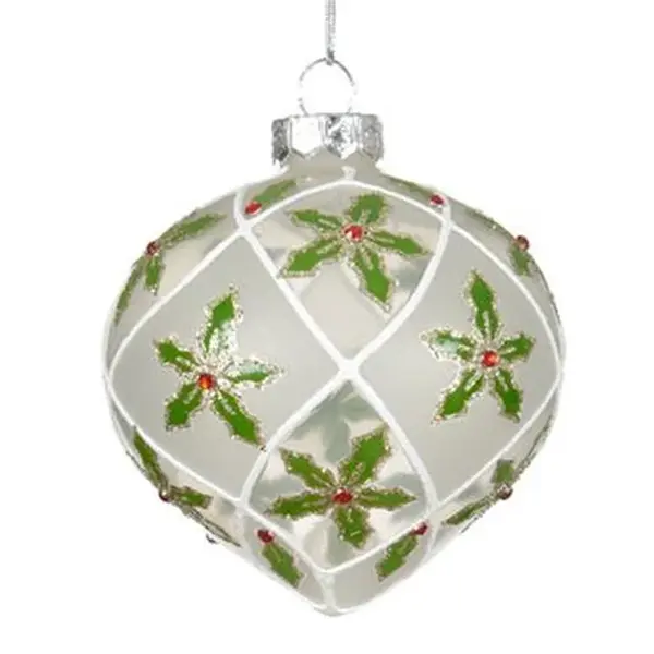 Ozdoba skleněná 8cm bílá/barva- mix