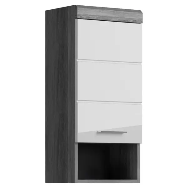 MID.YOU ZÁVĚSNÁ SKŘÍŇKA, vysoce lesklá bílá, antracitová, 37/79/24 cm