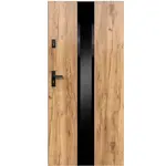 Vchodové dveře Neptun P55 90L dub sonoma černá inox/grafitová