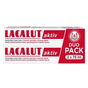 LACALUT Aktiv duopack, zubní pasta 2 x 75 ml
