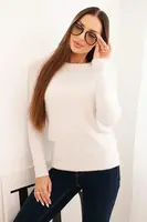 Kesi Włoski Svetr dámský z baby alpaky s dlouhým rukávem béžový