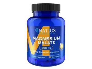 NATIOS Magnesium Malate 500 mg + B6, (elem. hořčík 85 mg), 90 kapslí
