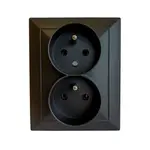 Zásuvka dvojitá Pola, čierna