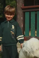 Dětská bavlněná mikina Konges Sløjd DOGGY HALF ZIP POLO OCS