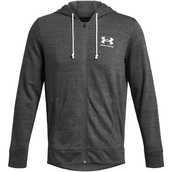 Under Armour RIVAL TERRY LC FZ Pánská mikina, šedá, velikost