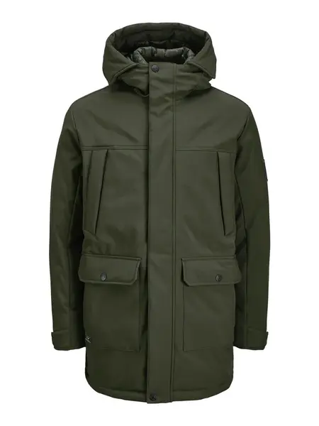 JACK & JONES Zimná parka 'Finn'  tmavozelená