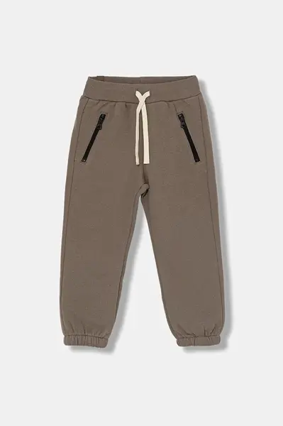 Dětské tepláky United Colors of Benetton hnědá barva, 3J73GF057