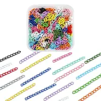 100Pcs Spray Painted Iron Curb Chain Extender