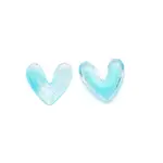 3D Heart with Glitter Powder Resin Cabochons
