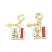 Brass Micro Pave Cubic Zirconia with Enamel Pendants