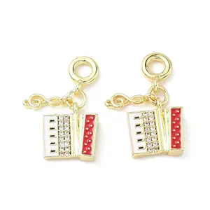 Brass Micro Pave Cubic Zirconia with Enamel Pendants