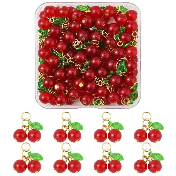 50Pcs Glass Pendants