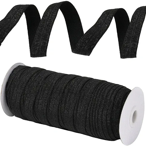 Gold and Silver Sparkle Elastic Side Nylon Ribbon