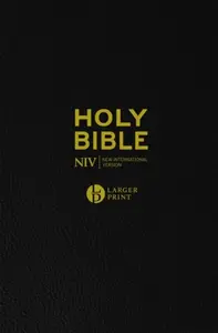 NIV Larger Print Black Leather Bible - New International Version