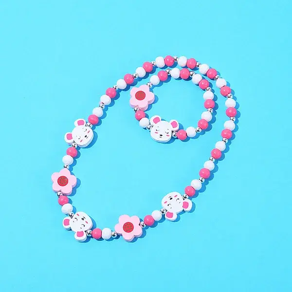 Plastic & Wood Beaded Necklaces & Beaded Bracelets Sets