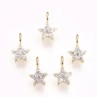 Brass Micro Pave Cubic Zirconia Charms
