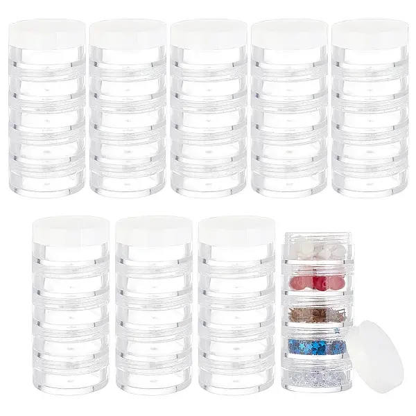 Plastic Bead Screw Together Stacking Jars