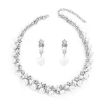 Rhombus Alloy & Plastic Pearl & Crystal Rhinestone Pendant Necklace & Stud Dangle Earring