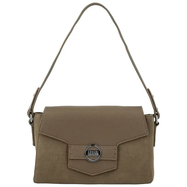 Módní dámská koženková kabelka na rameno Harper, taupe