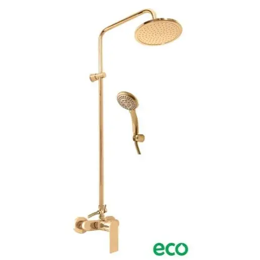 Sprchový systém RAV SLEZÁK Nil so sprchovacím setom zlatá kartáčovaná NL182.5/7-61ZK