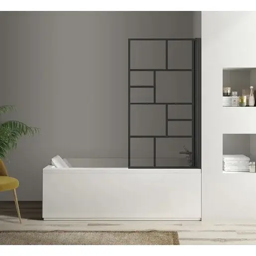 Polysan PARANA pneumatická vanová zástěna 800 mm, čierna mat, 30346B