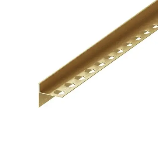 Spádový profil "T" Eviso gold kartáčovaný, nerez PVD, dĺžka 120 cm, výška hrany 11 mm, LSGB0001