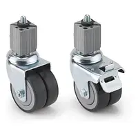 Sada 4 otočných koleček, 2 s brzdou, průměr 75 mm